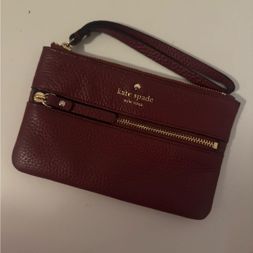 Kate Spade Dark Red Leather Wristlet